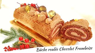 Bûche roulée Chocolat Framboise [upl. by Srednas115]