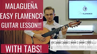 Malaguena Flamenco Guitar Lesson Malaguena Guitar Tab Easy [upl. by Obola]