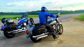 Yamaha drag star 1100 vs Kawasaki vulcan vn900 custome [upl. by Neitsirk]