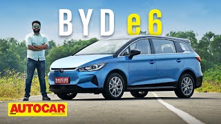 2021 BYD e6 review  Electric MPV with a claimed 500km range  First Drive  Autocar India [upl. by Asir]