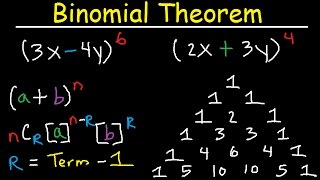 Binomial Theorem Expansion Pascals Triangle Finding Terms amp Coefficients Combinations Algebra 2 [upl. by Fae973]