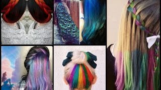 Hair Color Trends  Hidden Hair Color Peekaboo Hair Color amp Rainbow Hair [upl. by Mellins106]