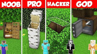 SECRET INSIDE TREE BASE BUILD CHALLENGE  Minecraft Battle NOOB vs PRO vs HACKER vs GOD  Animation [upl. by Deelaw]