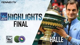 Highlights Federer Beats Zverev For Ninth Halle Title 2017 [upl. by Anirb]