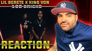 Lil Berete Feat King Von  100 BRICKS Official Music Video REACTION [upl. by Eilatan517]