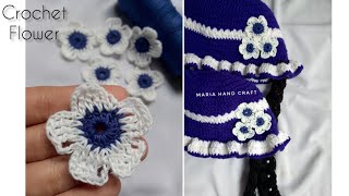 কুশিকাটা ফুলVery easy crochet flower kushikata full tutorial crochetflower [upl. by Neeham35]