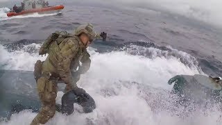 Badass MovieLike Boarding Coast Guard Stops Suspected SemiSubmersible Vessel [upl. by Nas]