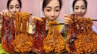 Spıcy Chinese food 🌶 SOSLU ÇİN YEMEKLERİ YEME  Spicy Noodles Fish 먹방 [upl. by Nalim199]