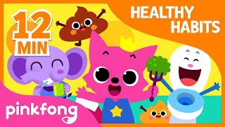 Bath Time song and 9 songs Healthy Habits Songs   Compilation  Pinkfong Songs for Children [upl. by Sibilla]