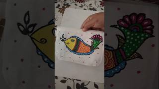 Fish painting on canvas pouch 🤗 madhubanipainting mithilapaintings fishpainting [upl. by Krucik]