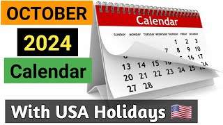 October 2024 Calendar US 🇺🇸  Oct 2024  Columbus Day 2024  Diwali 2024 [upl. by Acinemod105]