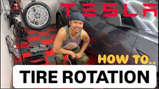 Tesla Model 3 Tire Rotation is Fun And Easy How To DIY [upl. by Hannover]