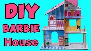 DIY Miniature Barbie House 😻🏠💕 How to make cardboard threestory doll house mansion 💖 [upl. by Scarito]