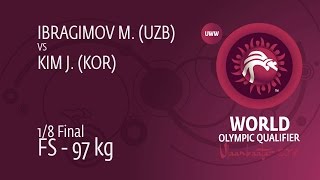 18 FS  97 kg M IBRAGIMOV UZB df J KIM KOR by FALL 40 [upl. by Leirol]