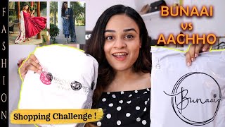 BUNAAI vs AACHHO Rs2500 Shopping Challenge Anarkali Suit Sets  Bunaai amp Aachho HAUL Review [upl. by Esoj824]