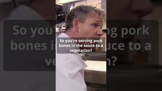 Gordon Ramsay finds BONES in a VEGETARIANs meal gordonramsay shorts [upl. by Retse217]