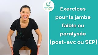 Exercices pour la jambe faible ou paralysée│pour favoriser le retour moteur [upl. by Annatnom]