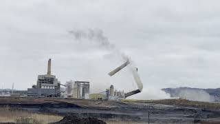 Conesville Power Plant Stack and Unit Implosion 121921 [upl. by Aldo]