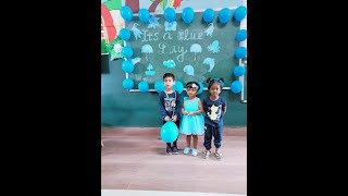 Oxford English School  Chidambaramviralreels blue blueday childrens kgactivities [upl. by Nagram705]