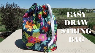 Ericas SUPER EASY DRAWSTRING BAG  Sewing Tutorial [upl. by Ahsinom]