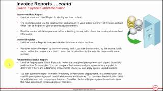 Invoice Reports in Oracle Payables on Oracle EBS R1223 [upl. by Yrdnal]