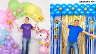 DECORACIONES PARA CUMPLEAÑOS ✨arco de globos 😊👍 decoración con globos  gustavo gg [upl. by Thorsten]