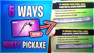 5 WAYS To Get MINTY PICKAXE for FREE in Fortnite Reedem amp Unlock Merry Mint Pickaxe [upl. by Vachil]