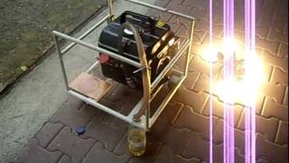 2 Stroke Engine running on gasoline vapors only with 600 Watt load [upl. by Inman]