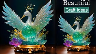 Low Cost Fake Glass Home Decor  Easy To Make  Plastic Bottle Crafts 🥰♥️🦚 [upl. by Varden]