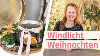 Windlicht Weihnachten basteln  Weihnachtsdeko im Glas [upl. by Annaili]