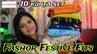 💕Fashor Festive kurti kurta set Haul 💕Most beautiful festive outfit from Fashor 💕Fashor Haul💕 [upl. by Porta748]