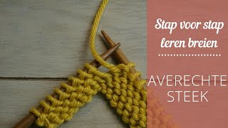 Leren breien  De averechte steek breien [upl. by Vareck]