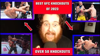 MMA Guru reacts to over 50 of the best UFC knockouts of 2023 [upl. by Ruffina]