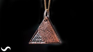 MOKUME GANE PENDANT Copper and Nickel Damascus [upl. by Vannie]