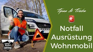 Wohnmobil Notfall Ausrüstung  Warndreieck Verbandkasten und Co [upl. by Enneite]