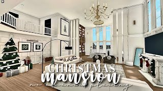 Bloxburg No Advanced Placing Christmas Family Mansion 333k  No Large Plot  Winter House Build [upl. by Alvy]