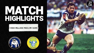 Canterbury Bulldogs v Canberra Raiders  1988 Major Prelim Semi  Classic Match Highlights  NRL [upl. by Mesics]