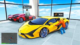 STEALING Luxury LAMBORGHINIS as a KID From The Dealership in GTA 5 RP [upl. by Minni]