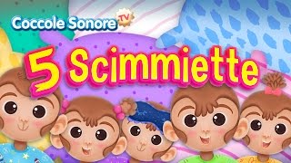 Cinque scimmiette  Canzoni per bambini di Coccole Sonore [upl. by Quill]