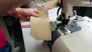 Techsew SK4 Leather Skiving Machine  Sample MR 22 [upl. by Sowell501]