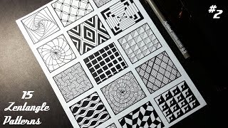 15 Zentangle Patterns  Part 2  Tutorial [upl. by Ahsinrac567]