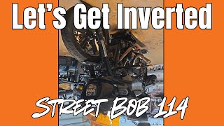 Installing Inverted Forks on a Harley Davidson Street Bob What Could Go Wrong [upl. by Avlem]