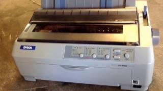 How to print a self test on an Epson FX890 dot matrix printer [upl. by Manville]