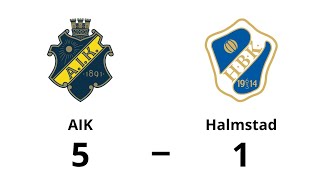 Aik  Halmstad BK 51  Allsvenskan Höjdpunkter [upl. by Eimor]