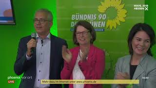 Landtagswahl Hessen 2018 Tarek AlWazir und Priska Hinz am 281018 [upl. by Eceined449]