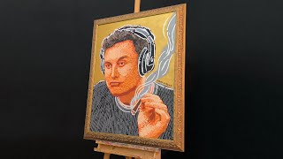 Painting Elon Musk Smoking in Pop Art [upl. by Saree909]