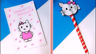 ⭐🎀DIY Hello Kitty Notebook  DIY Notebook  How to make Notebook [upl. by Eatnoj380]