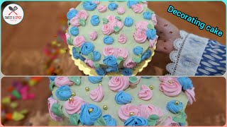 VANILLA CAKE With DECORATION IDEA by SWEET amp SPICE VALLY [upl. by Acir]