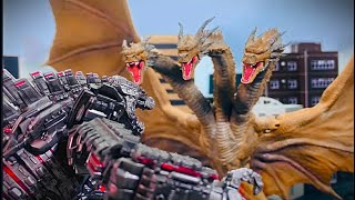 Mecha Godzilla vs King Ghidorah an epic battle stop motion [upl. by Serrano934]