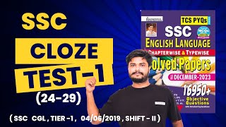 SSC  CLOZE TEST  1  KIRAN PUBLICATION  PREVIOUS YEAR  16950 [upl. by Nnaj348]